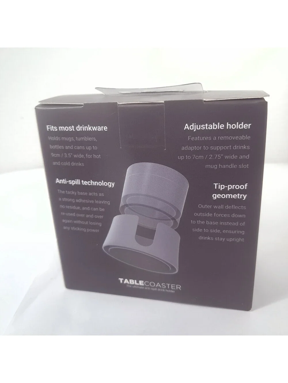 NEW TableCoaster ultimate Anti-Spill Drink Holder Table Desk Cup Holder RV Boat